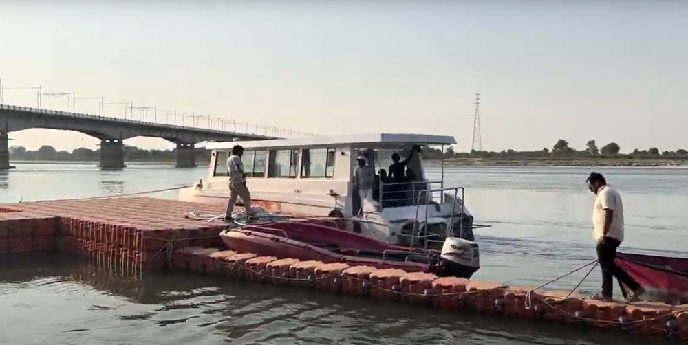 Solar Boat on Saryu river 