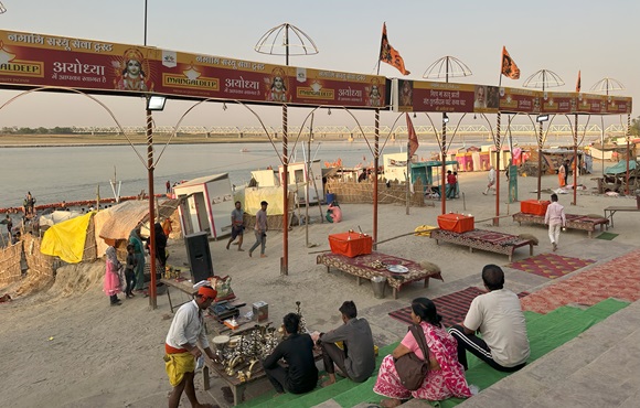 A view of Saryu river in Ayodhya from Ghats