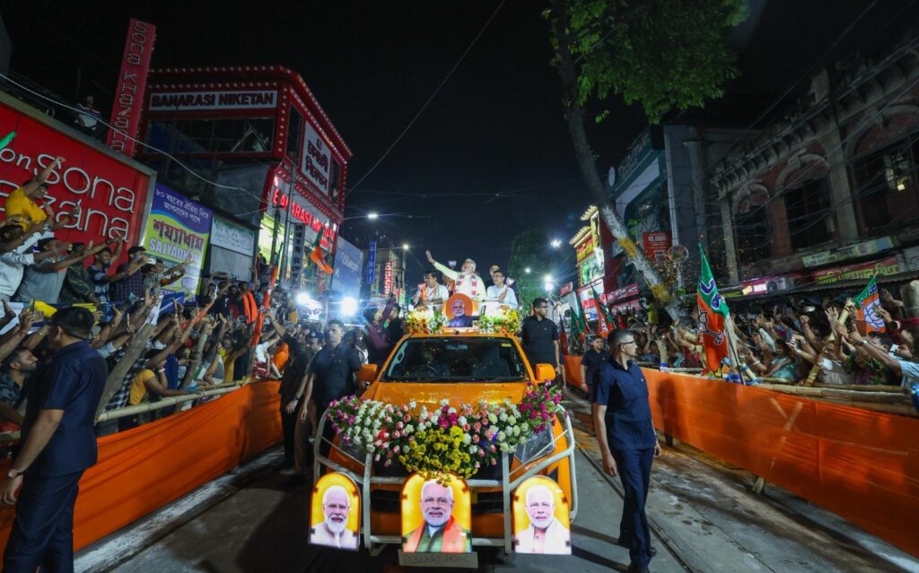 Narendra Modi's road show in Uttar Kolkata Loksabha seat in West bengal where BJP lost