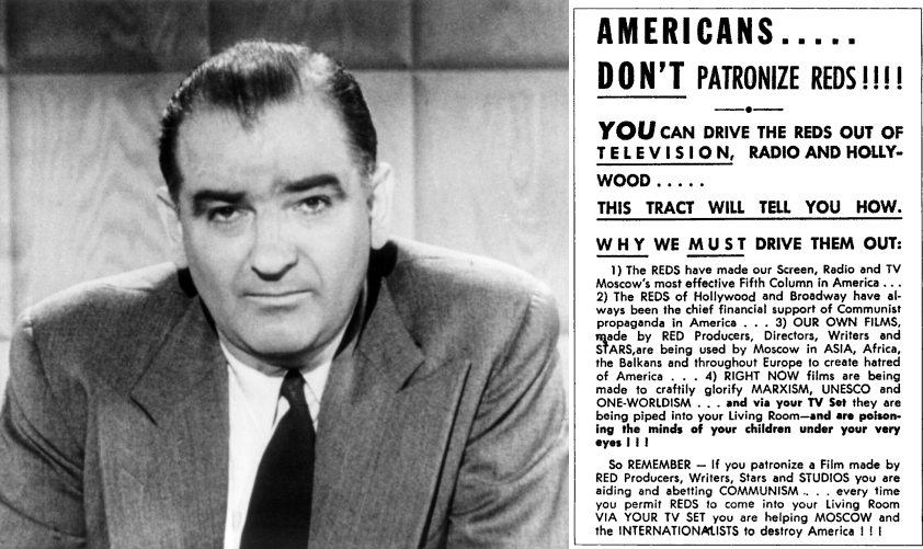 US Senator McCarthy and a pamplet against 'red scare'