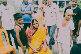 Wife and two sons of deceased Ajay Prajapati