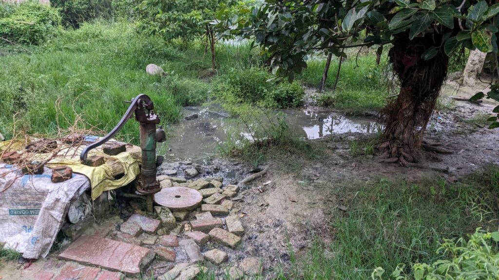 The handpump installed in Musahar hamlet is the source of dirty water 