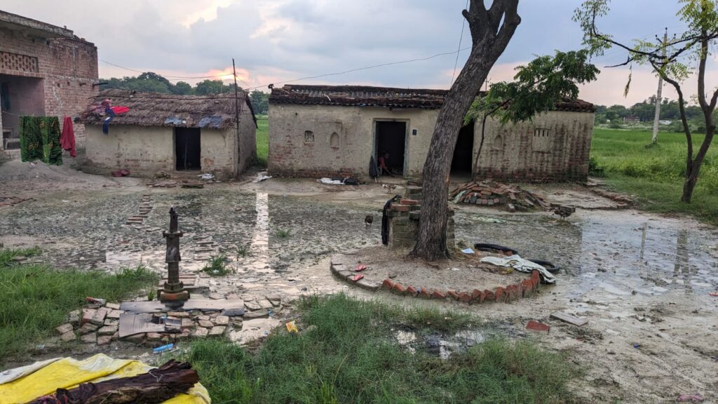 A typical Musahar hamlet in a Prayagraj village full of filth and muddy water