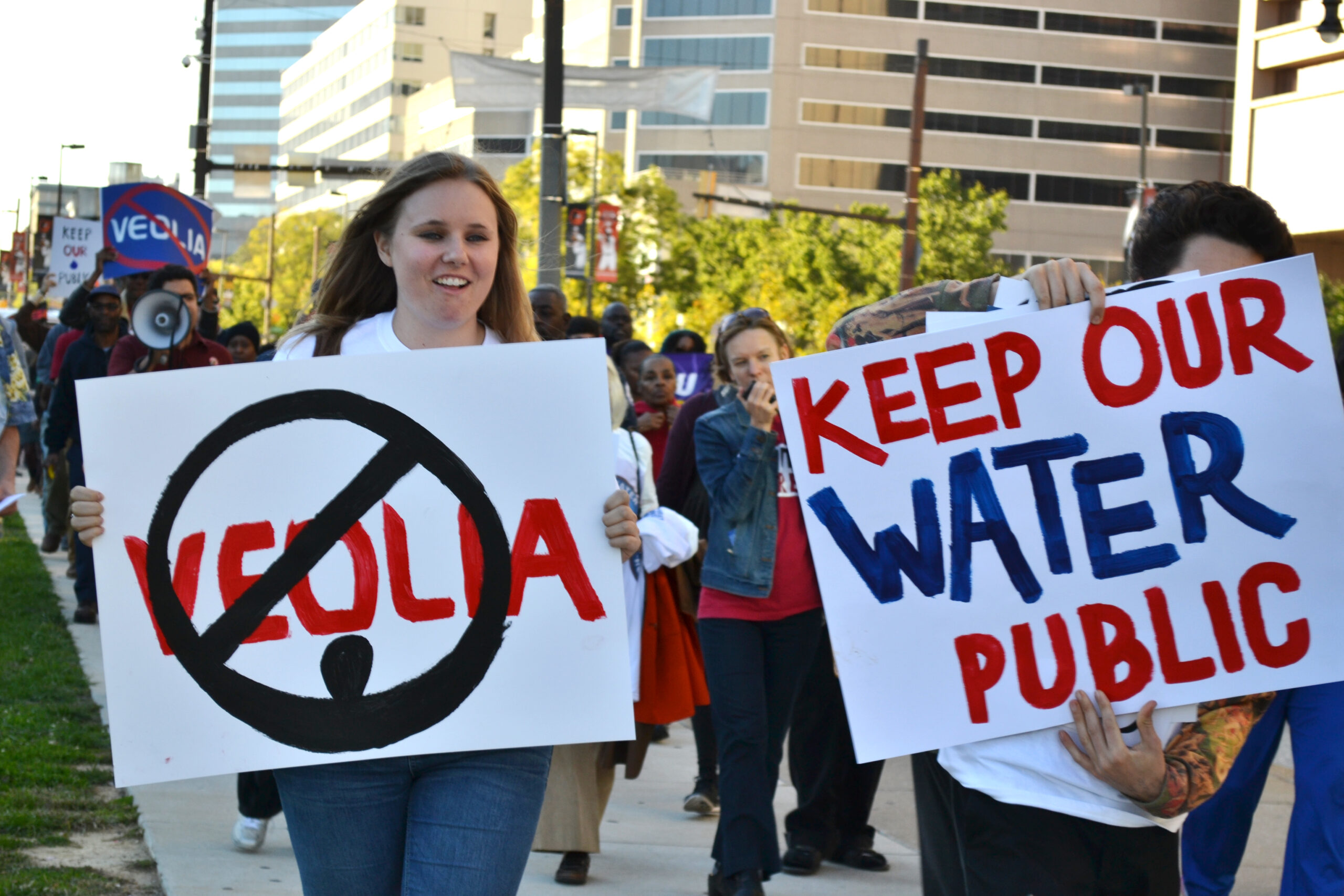 Protest against privatisation of water