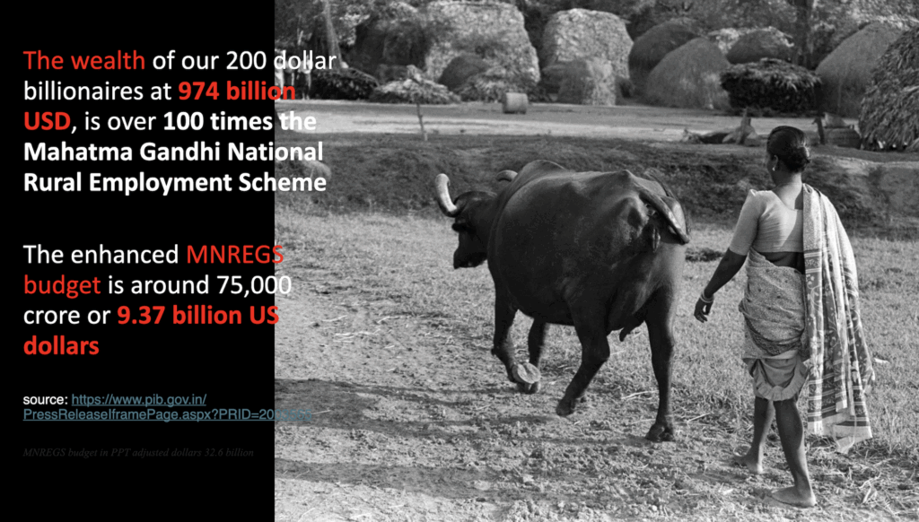 Disparity of wealth of billionaires and MNREGA