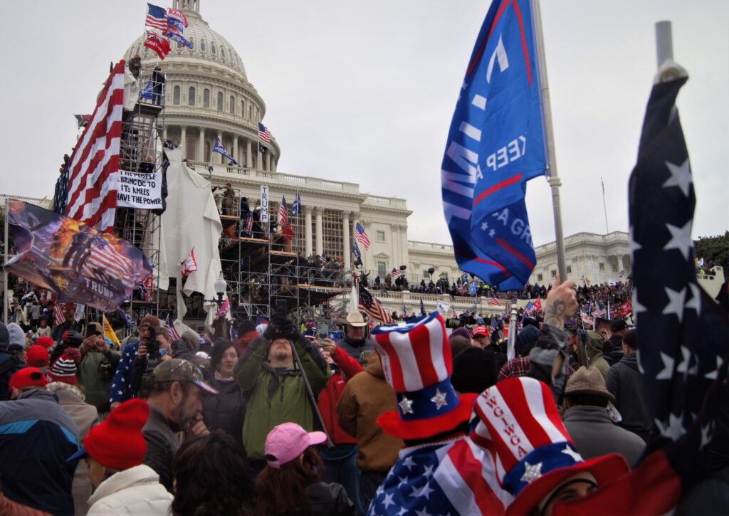 Attack of smart mob over Capitol Hill, US, 2021