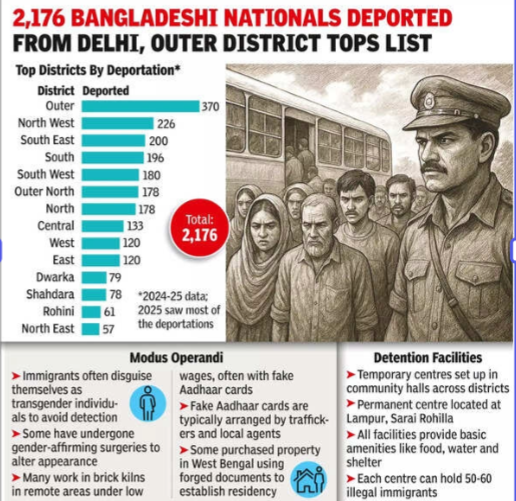 Data of illegal migrants deported to Bangladesh from Delhi