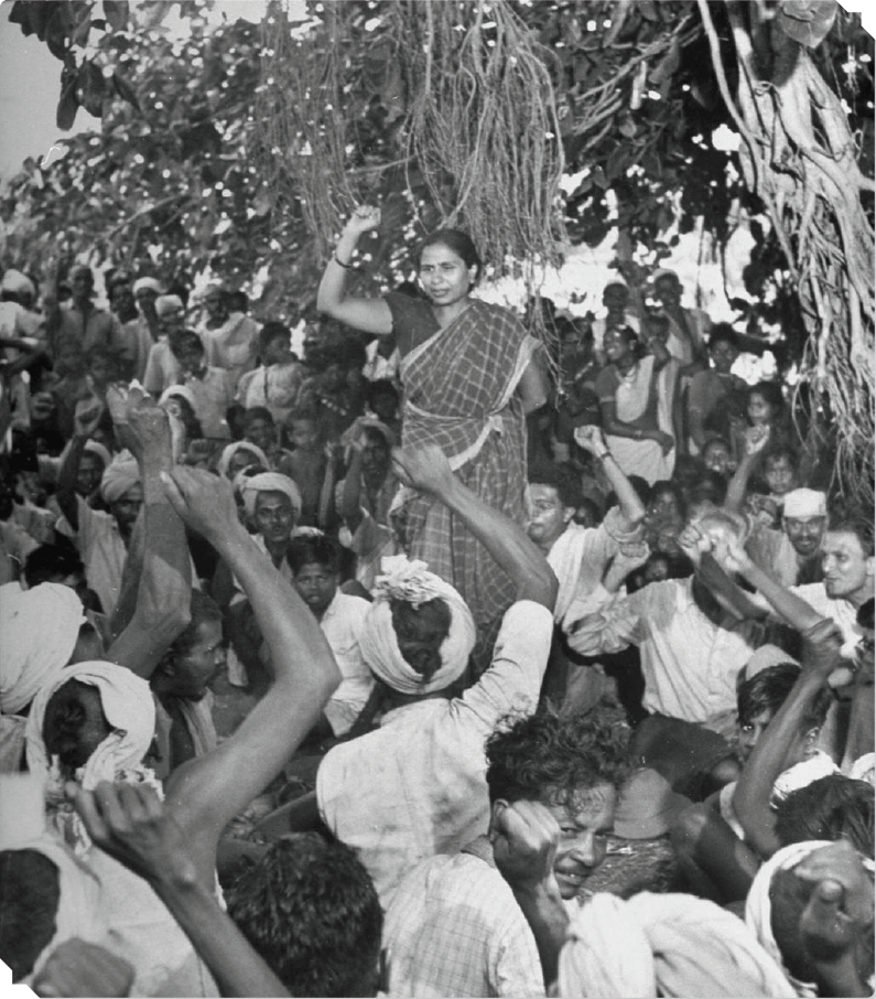 Picture from Worli rebellion of 1945 in Maharashtra depicting Communist leader Godavri Parulekar