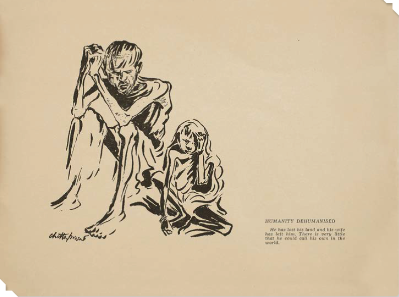 A page from Chittoprasad's book Hungry Bengal, 1945