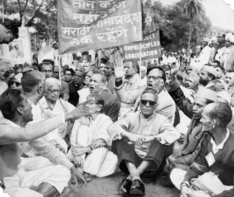 Protest at Parliament in 1958 lead by Communist leader MS Mirajkar