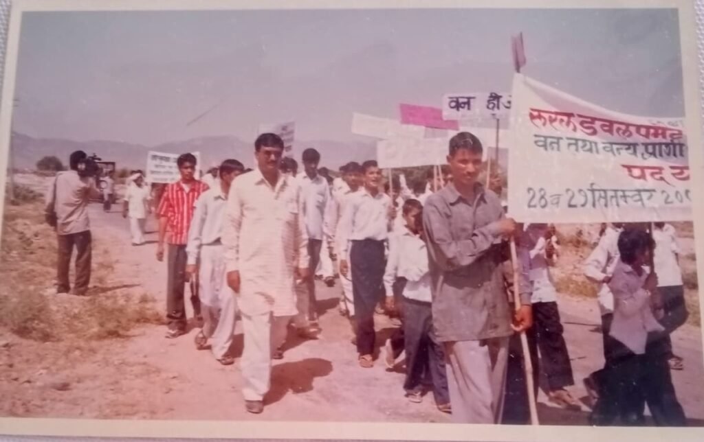 Old photo of footmarch in the Aravallis