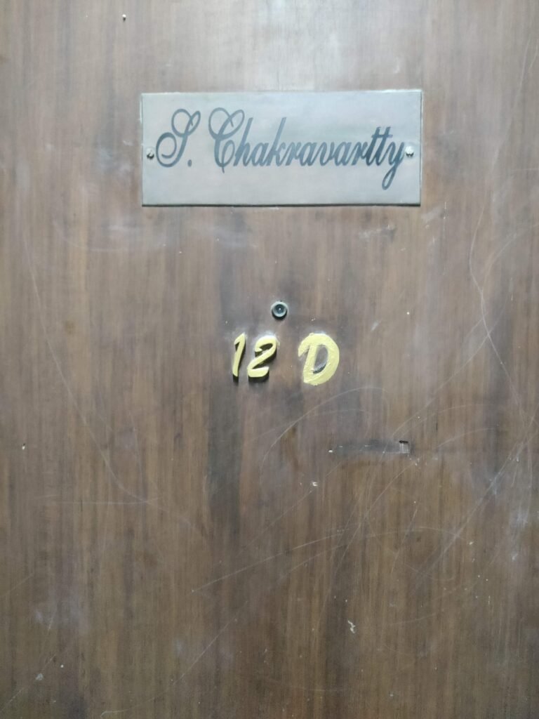 Door of Gargi and Sumit Chakravarty residence in Kolkata