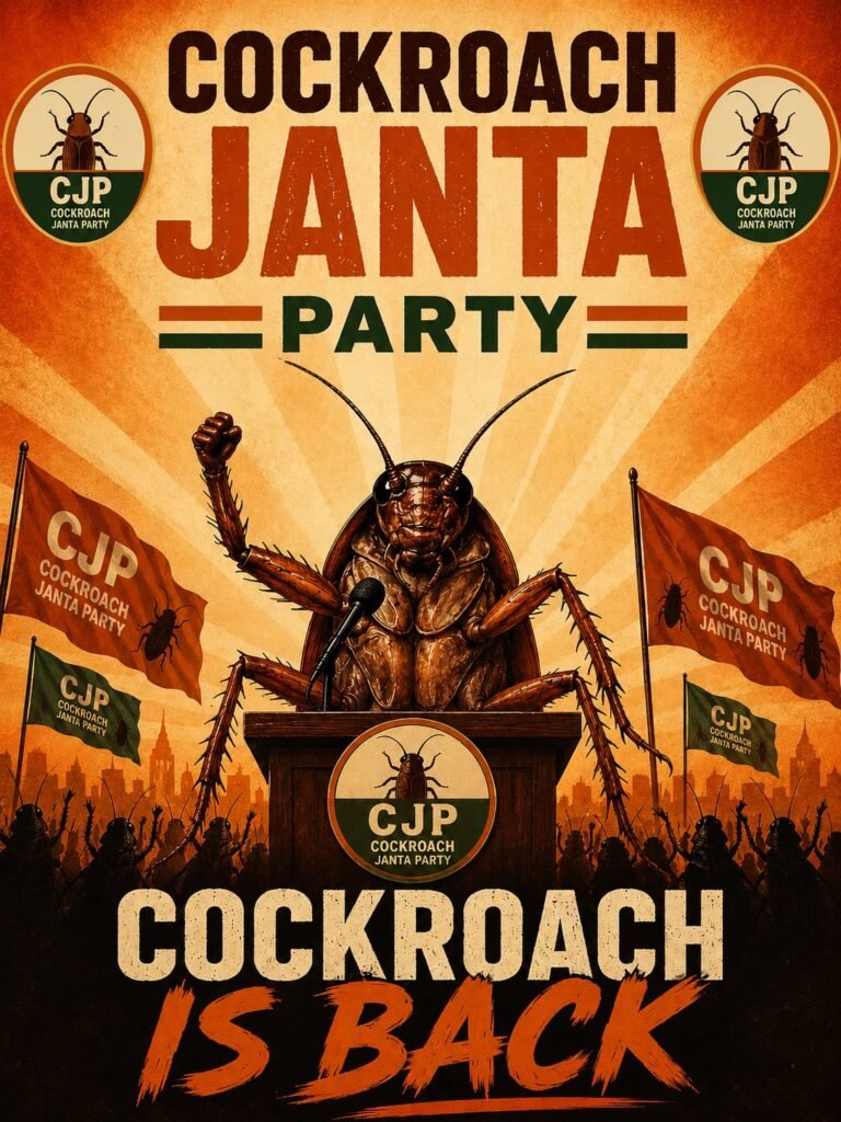 Internet Sensation Cockroach Janta Party poster, Courtesy X