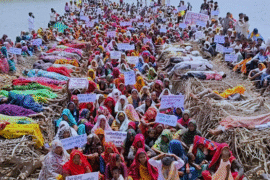 Pyre protest against Ken-Betwa project in April 2026