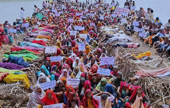 Pyre protest against Ken-Betwa project in April 2026