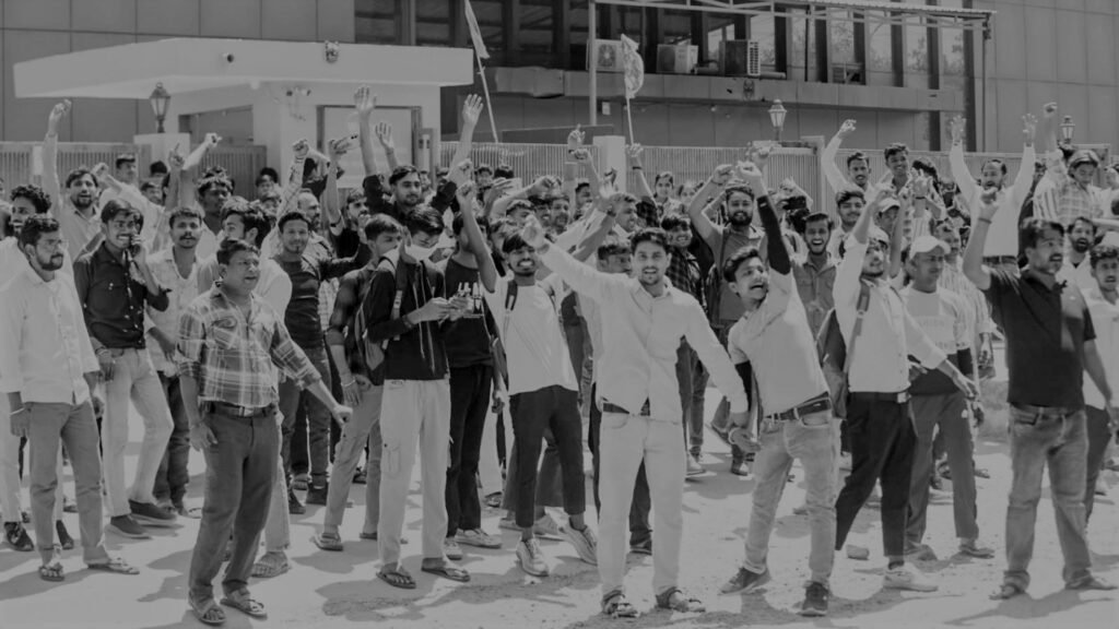 Workers protest in haryana