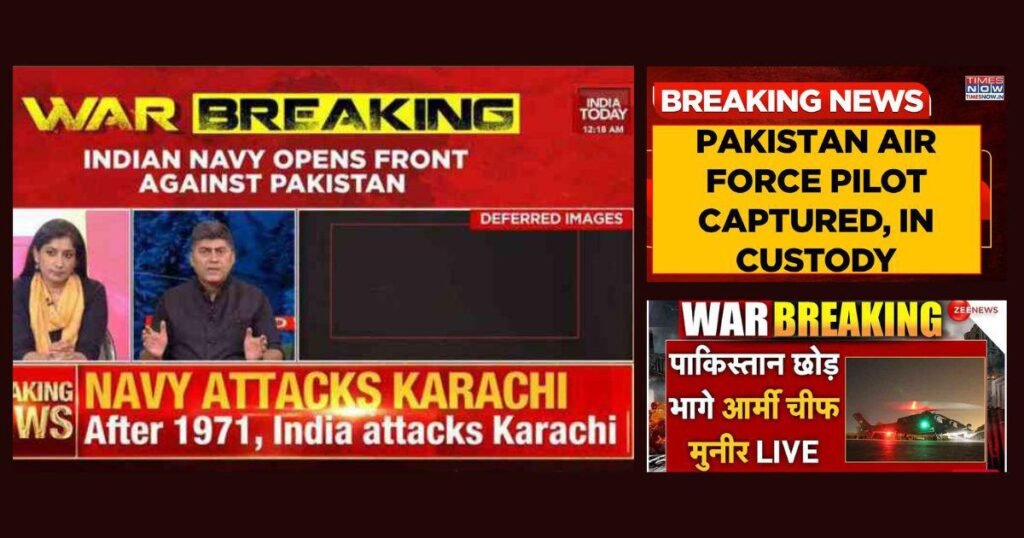 Indian TV Screens spreading fake news and propaganda during May 2025