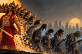 AI Illustration showing society in transition